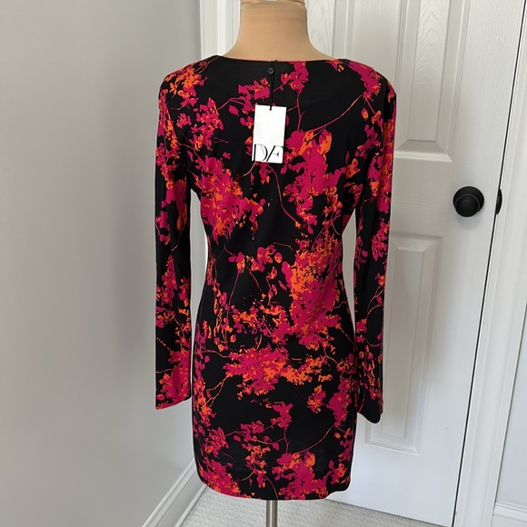 Diane von Furstenberg Silk Reina Long Sleeve Floral Daze Shift Dress - Picture 3 of 10